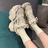 Retro Student Lightweight Heightening Platform Sports Shoes Women's 2025 Summer New Hong Kong Style Showing Feet Small Casual Dad Shoes