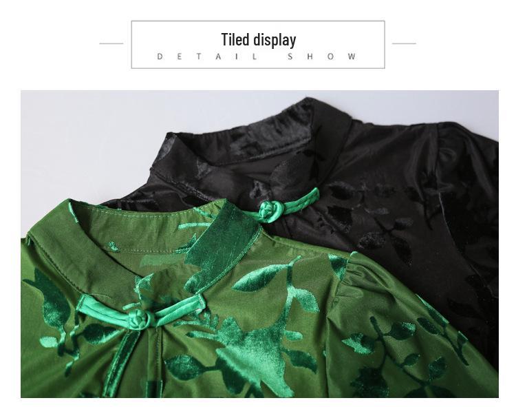 2022 Letní Sexy Síťovaná Blůza v Čínském Retro Stylu s Žabkovými Knoflíky