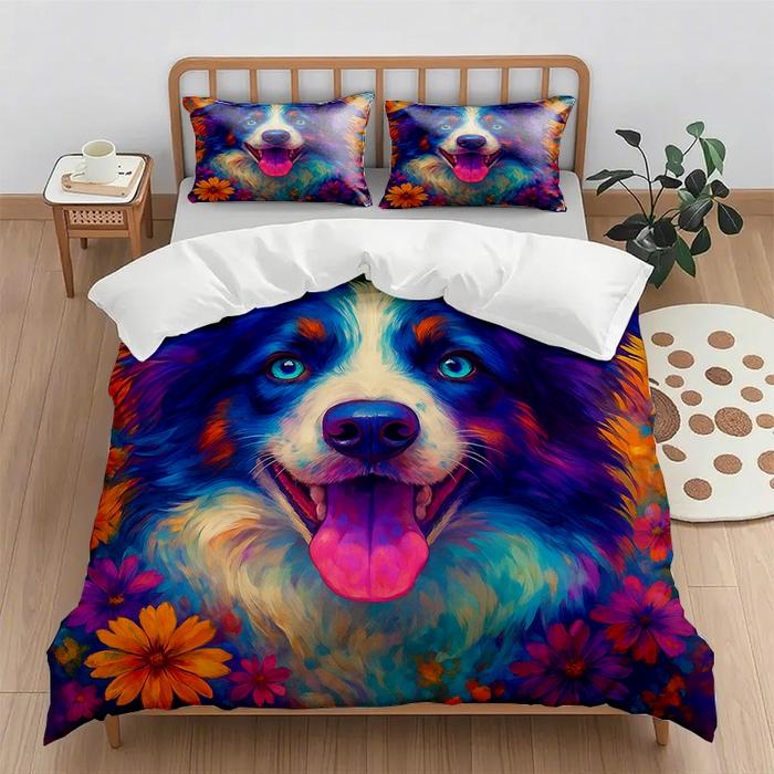 New Digital Printing Quilt Cover Set (Quilt Cover + Pillowcase) 2Pcs/3Pcs Holiday Gift Household Quilt Cover Without Sheets