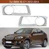51117312595 51117312596 Front Bumper Fog Light Lamp Trim Silver Frame Cover Cap Shell Lid For BMW X6 E71 2012 2013 2014