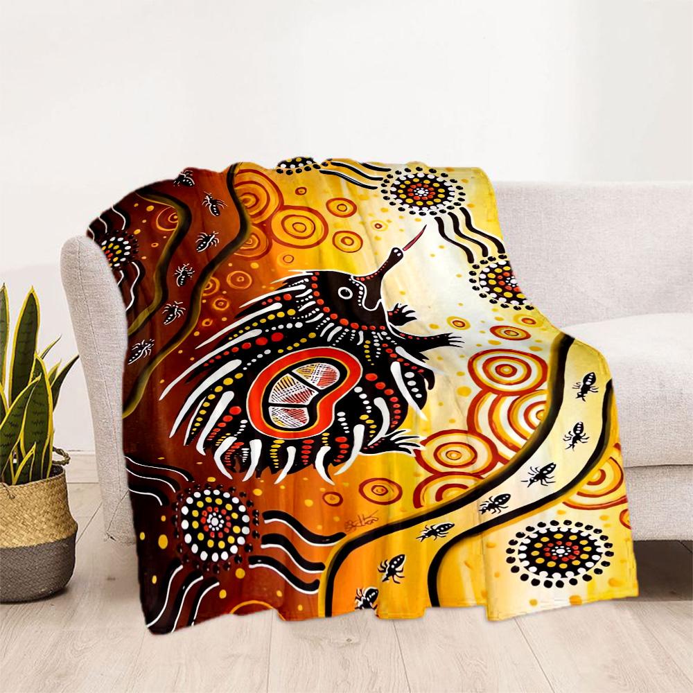 Australian Aboriginal Style 18 Blanket Durable Comfort Perfect for Picnics Couch Bed for All Seasons Stylish Decor