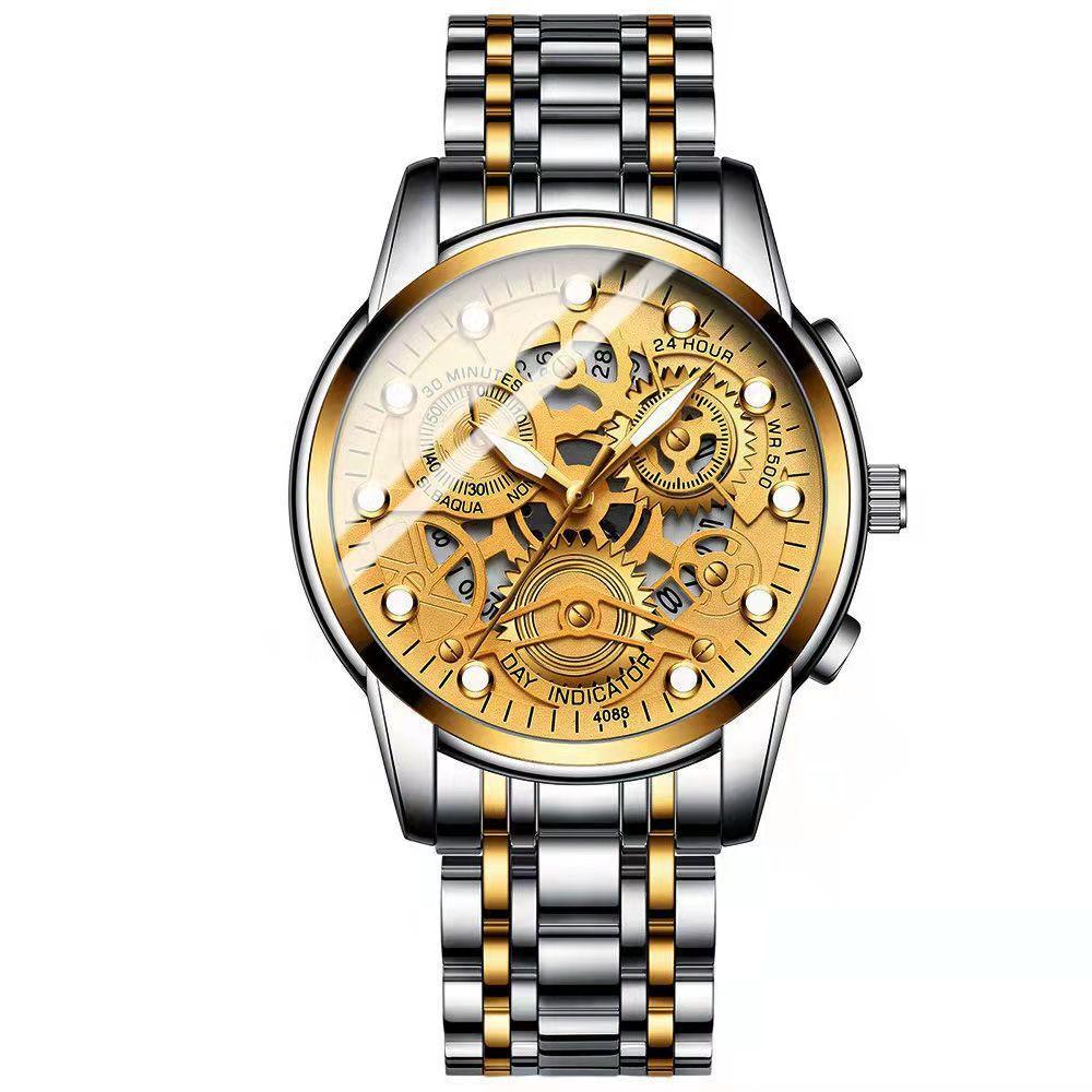 South East Asia Hollow Fully Automatic Waterproof Quartz Watch Student Steel Belt Watch
