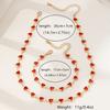 Meier Metallic red heart gemstone women's bracelet necklace jewelry set