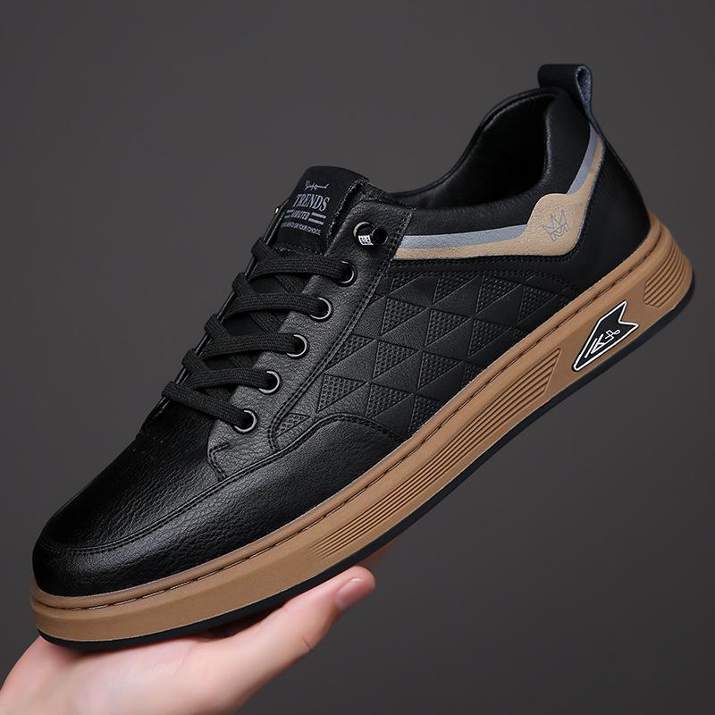 Mode Frühling Herbst Plateau Leder Board Schuhe für Herren Designer Weichsohlen Freizeitsneaker Herren Mode Leichte Sportschuhe Zapatos Hombre
