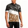 Men's Crew Neck Printed Zipper Breathable Quick Dry Short Sleeve Cycling Jersey with Abstract Pattern for Outdoor Sports Activities