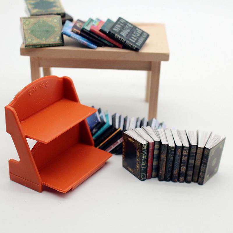 1:12 Dollhouse Simulation Mini Books Bookcase Bookshelf Model Dollhouse Study Room Decoration Dolls House Accessories