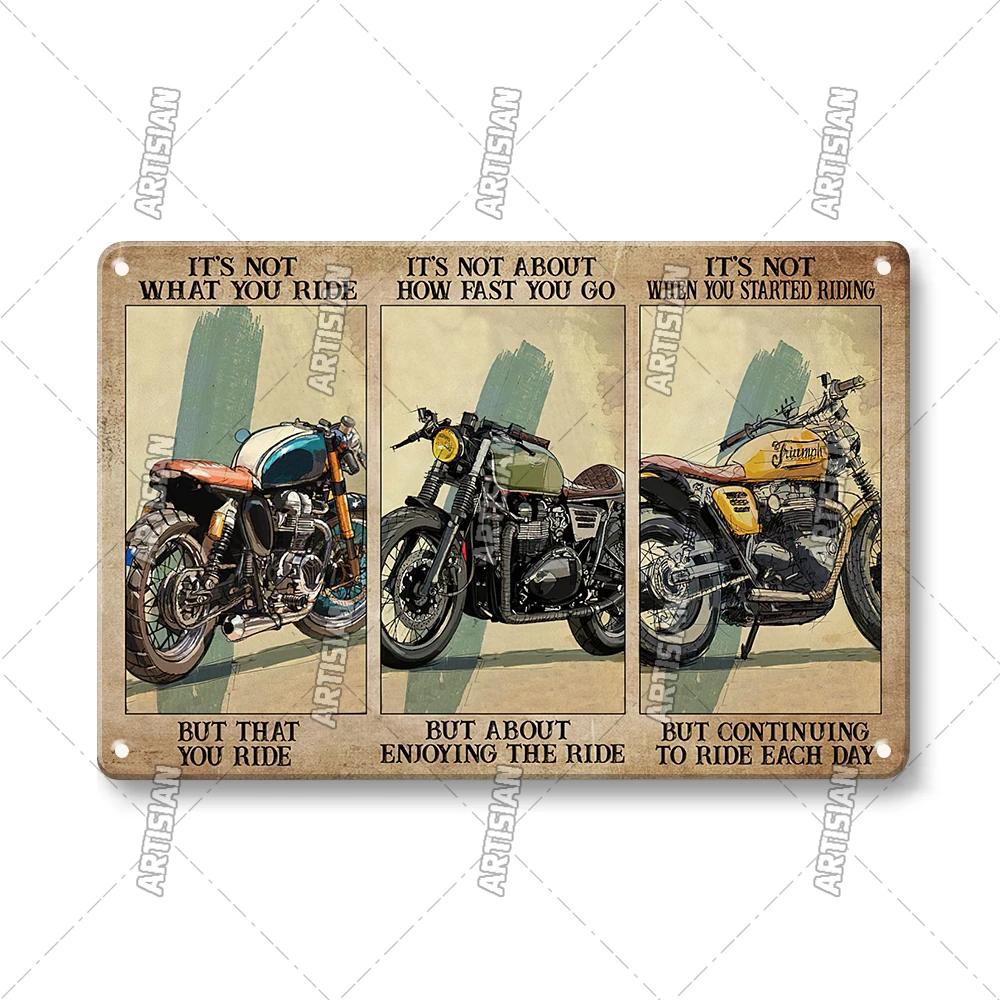 ARTISIAN Rusty Motorcycle Garage Wall Metal Tin Sign Vintage Decorative Plate Man Cave Metal Plaque Club Studio Industrial Decor