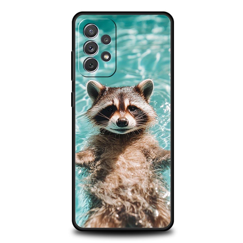 Phone Case For Samsung Galaxy A17 A15 A13 A51 A71 A41 A31 A21S A07 A03S A05 A35 A55 A23 A25 A33 A53 A73 5G Cover Raccoon