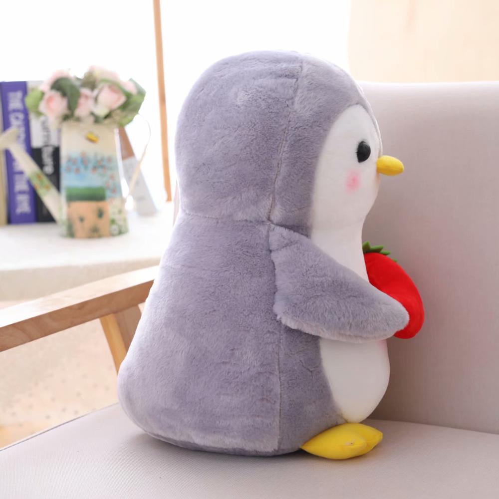 25cm 45cm Cute Plush Penguin Toy Grey Stuffed Animal Soft Doll Hold Penguin Watermelon Banana Kids Toys Birthday Gift for Child