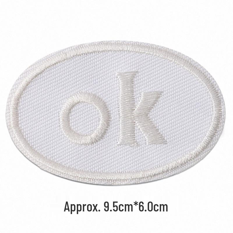 Self-Adhesive Embroidery Cloth Patches for Jackets & DIY Decor - OK Letter Accessory Stickers