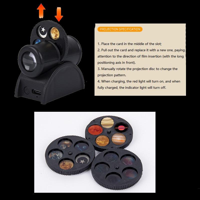 Night Light Galaxy 15 Patterns Earth Moon Planetarium Lamp Starry Sky Projector Bedroom Atmosphere Lights