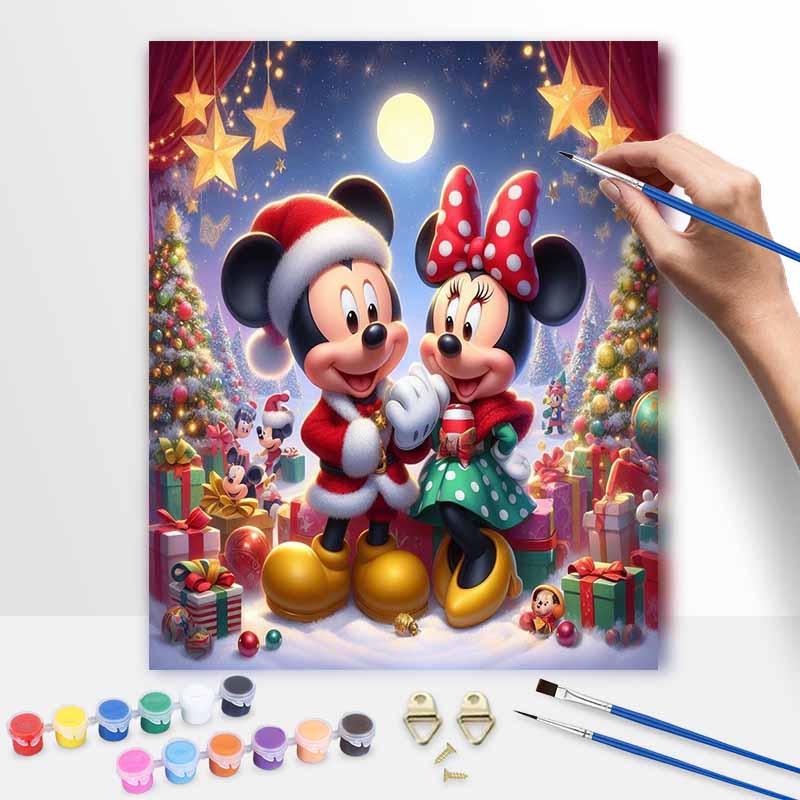 Disney oil painting art painting kit Mickey Minnie Christmas handmade diy gift home decoration wall decor craft supplies art set decor