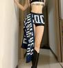 American Retro Letter Print Adjustable Jazz Dance Waist Belt