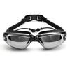Adult HD Waterproof Anti-Fog Prescription Swimming Goggles Set with Large Frame, Swim Cap, Bag, and UV Protection