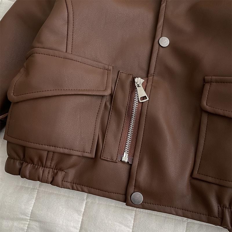 Stylische Leder-Motorradjacke für Jungen - 2025 Frühling/Herbst Koreanische Mode