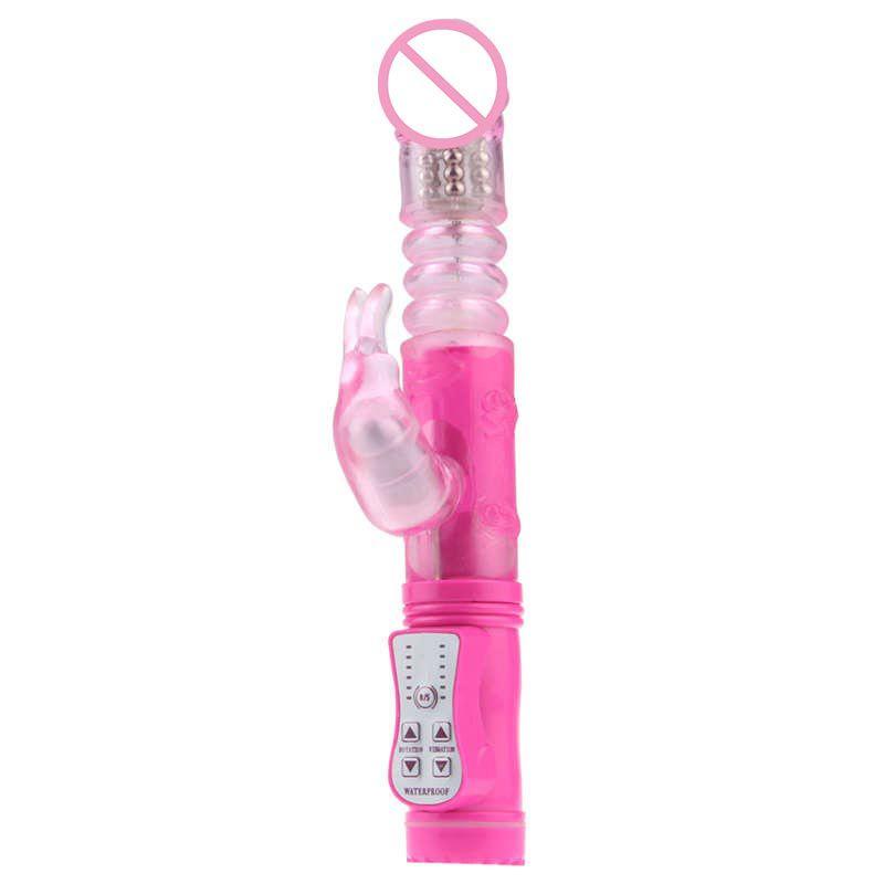 Rabbit Telescopic Adult Sex Toy Vibrator With Clit Stim For Female Pleasure