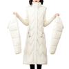 Live-sleeved removable hat, big fur collar, foreign-style cotton-padded jacket for women, this winter's new medium and long slim-fitting waist cotton-