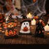 3Pcs Stable Base Witch Ghost Tabletop Ornament 2D Flat Dog Halloween Figurine Thanksgiving