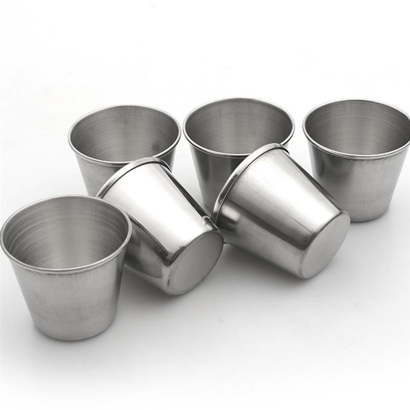 12pcs Mini Cups Stainless Steel Shot Cups Drinking Tumbler Spirits Cups Camping Wine Cups Sauce Holder Metal Sauce Cups