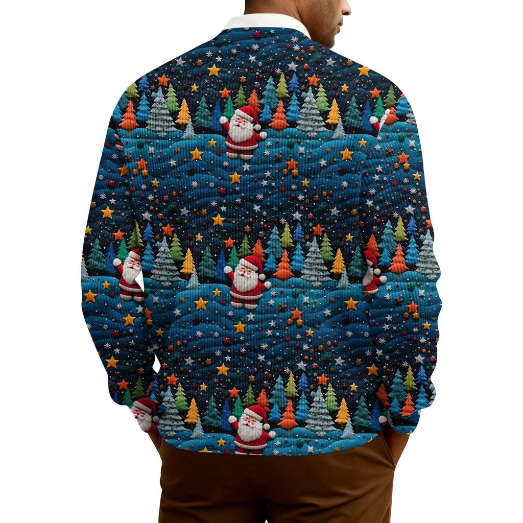 Herre Cardigan med lange ermer i ribbestrikk