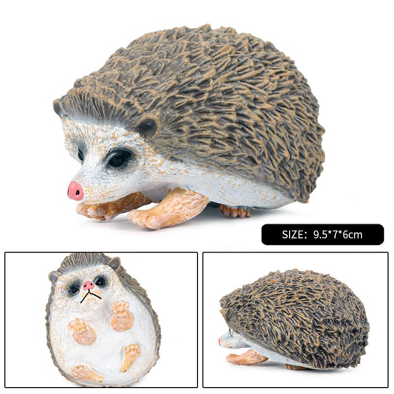Oenux Simulation Wild Jungle Forest Animals Hedgehog Model Action Figures Cake Topper Party Favor Cute Education Kid Toy Gift
