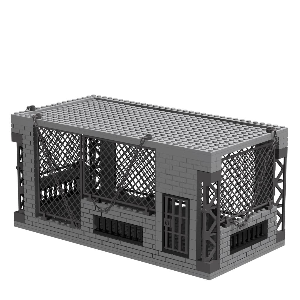 Non-Toxic Moc Ruins Base Prison Bunker Fortress Scene Accessories Children'S Building Block Toys