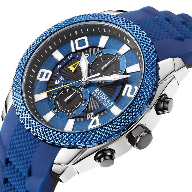 Three Eyes Calendar Watch Quartz Men'S Watch 584