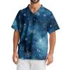 Men's Printing Short Sleeve V-neck Working Blouse Chest Pocket Carer Top