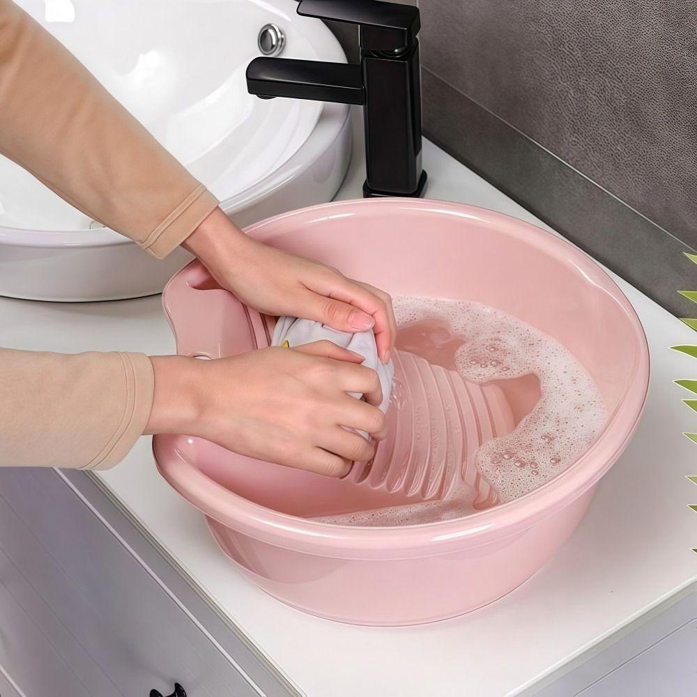 Thickened Washboard Laundry Basin Plastic Laundry Tub  Hand Washing Clothes