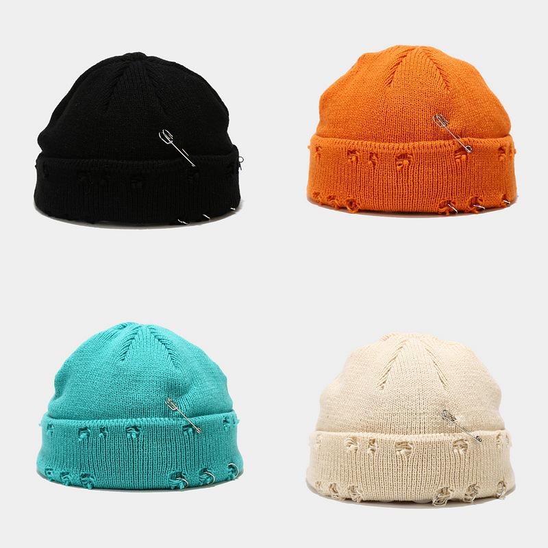 Trendy Unisex Wool Hat: European & American Iron Ring Pinhole Design for Street Hip-Hop