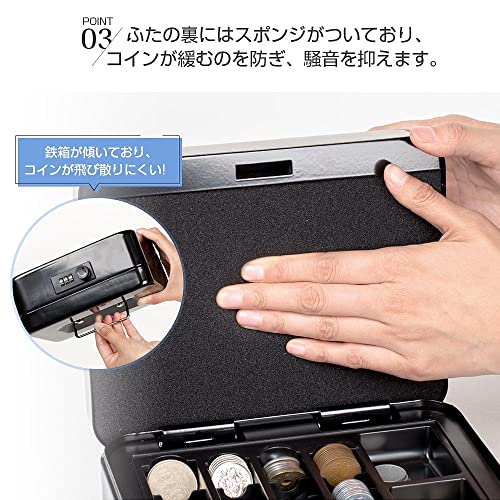 Hachibanya Cashmate Portable Safe with Dial Lock, A6 Size, Accounting/Office Mini Safe, Piggy Bank, Steel, Home Use, Approx. W20 x D15.8 x H8.5cm, M20