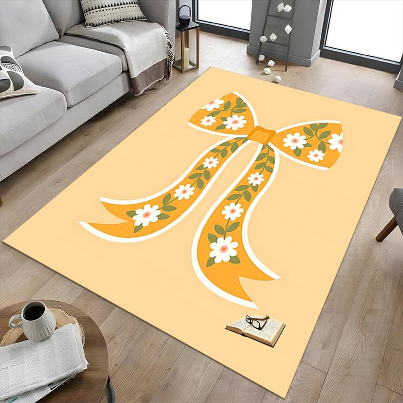 1PC Floral Bow Anti-slip carpet, suitable for Office, bedroomand playrooms. It can also be used as a sofa footrest cover-W31