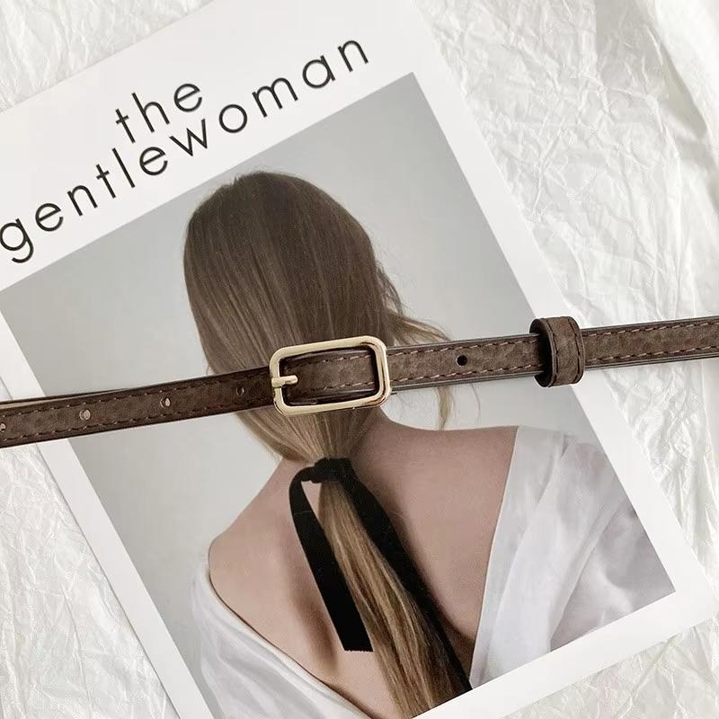 

Модный тонкий ремень из искусственной кожи для женщин, пояс для талии, женский, для платья, одежды, декоративный пояс, ремешок, женская металлическая пряжка-гвоздик, ремень для джинсов кофейный