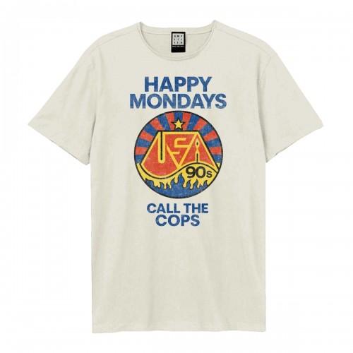 Amplified Unisex Adult Call The Cops Happy Mondays T-Shirt