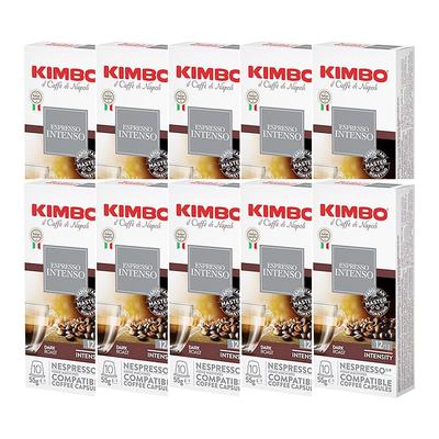 KIMBO Nespresso-kompatible Intenso-Espressokapseln, 10 Kapseln x 10 Schachteln (100 Kapseln), Authentisch