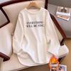 Women's White Long-Sleeve Mid-Length Base Layer Top for Fall/Winter