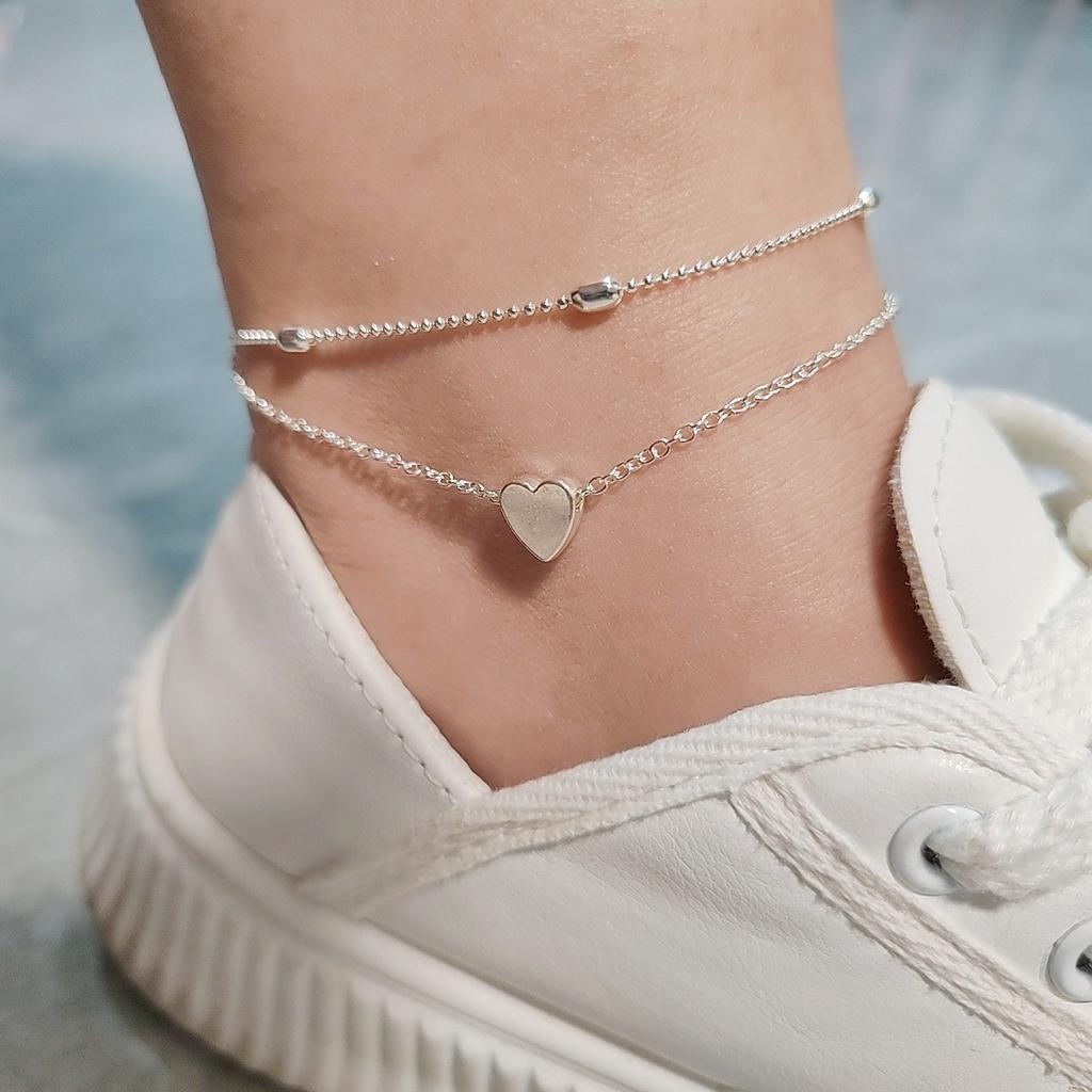 Anklet Fashion Oval Bead Chain Love Anklet Women's Foot Accessories Beach Anklet