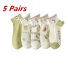 5 Pairs Lot Women Socks Cotton Japanese Korean Style Cute Flower Print Hajuruku Kawaii Floral Breathable Casual Sweet Socks