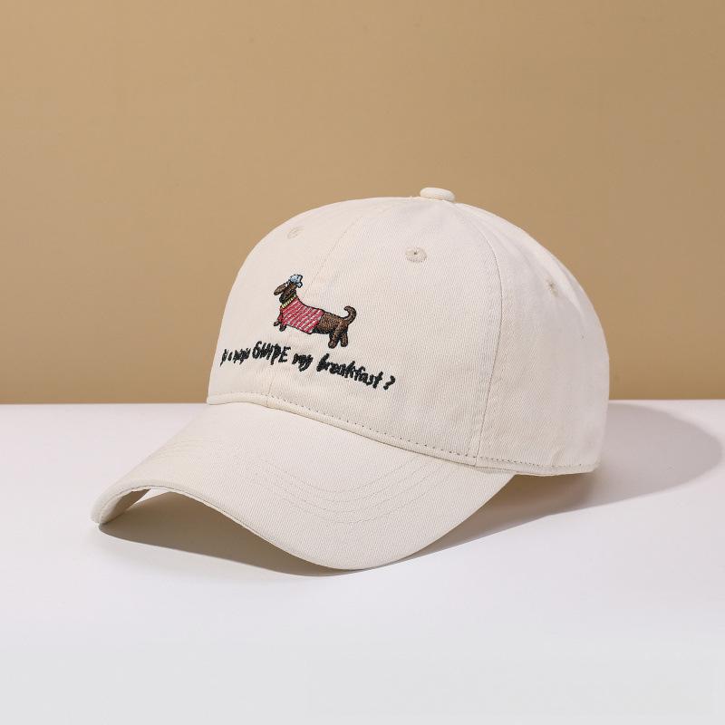 Dachshund Spring And Summer Baseball Cap Women'S Versatile Big Head Circumference Showing Face Small Cap Soft Top Hat