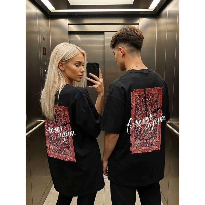 New Letter Printed Top Western Style New Fashion Casual Loose Print Letters T-shirt Top