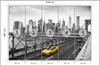 Photomural Taxi Crossing Brooklyn Bridge Smooth Vinyl 416x290