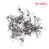American 50-Piece Swivel Pin Connector Hooks, Size 1#-14#, Rolling Bearing, Carp Type A Fishing Tackle