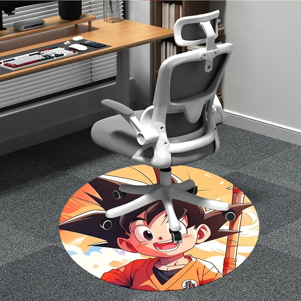 

1pc Goku, Saiyan Office Round Area Rug, Indoor Mat Suitable For Office, Under Office Chairs Bedroom Living Room Home Decor, Room Deco 80cm