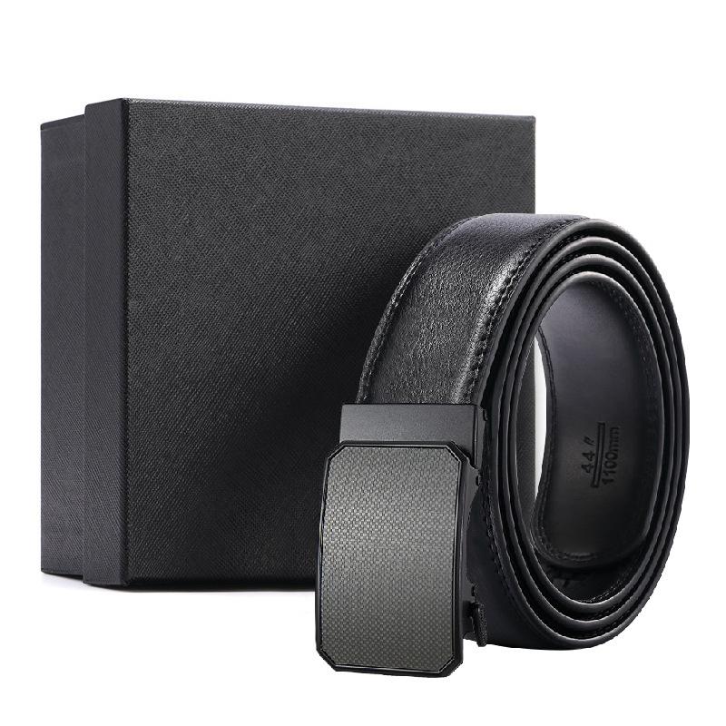 Belt Men'S Lychee Leather Automatic Buckle Men'S High-End Belt Business Gift Soft Cowhide Men'S Belt