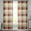 Brown Plaid Sheer Curtains For Living Room Bedroom Home Decor Kitchen Tulle For Windows Voile Drapes