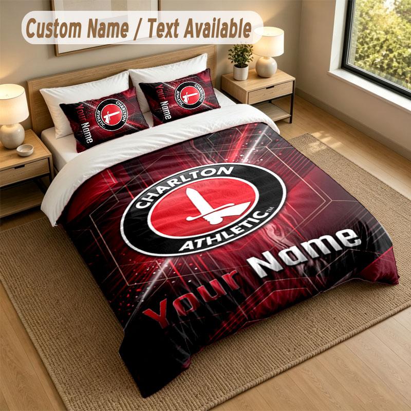 Ensemble de literie 1 housse de couette 2 taies d'oreiller Imprimé Charlton Athletic Linge de lit doux Décor de chambre à coucher