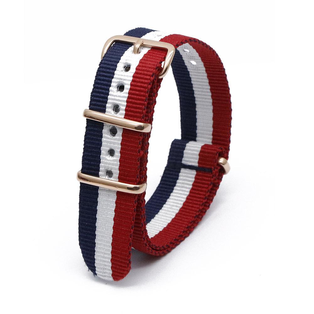 Rose Gold Buckle Nylon Watch Strap - Canvas Replacement for DW Watches
