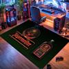 Jagermeister Logo Cervo Emblema Bottiglia di Liquore Area di Stampa Verde Scuro Tappeto Tappeto Rettangolare Antiscivolo Stile Bar Man Cave Stanza dei Giochi Tappeto per Arredamento Casa