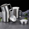 Double Wall Coffee Mug with Lid Stainless Steel Milk Tea Cups Durable Water Tumbler Cup  Travel