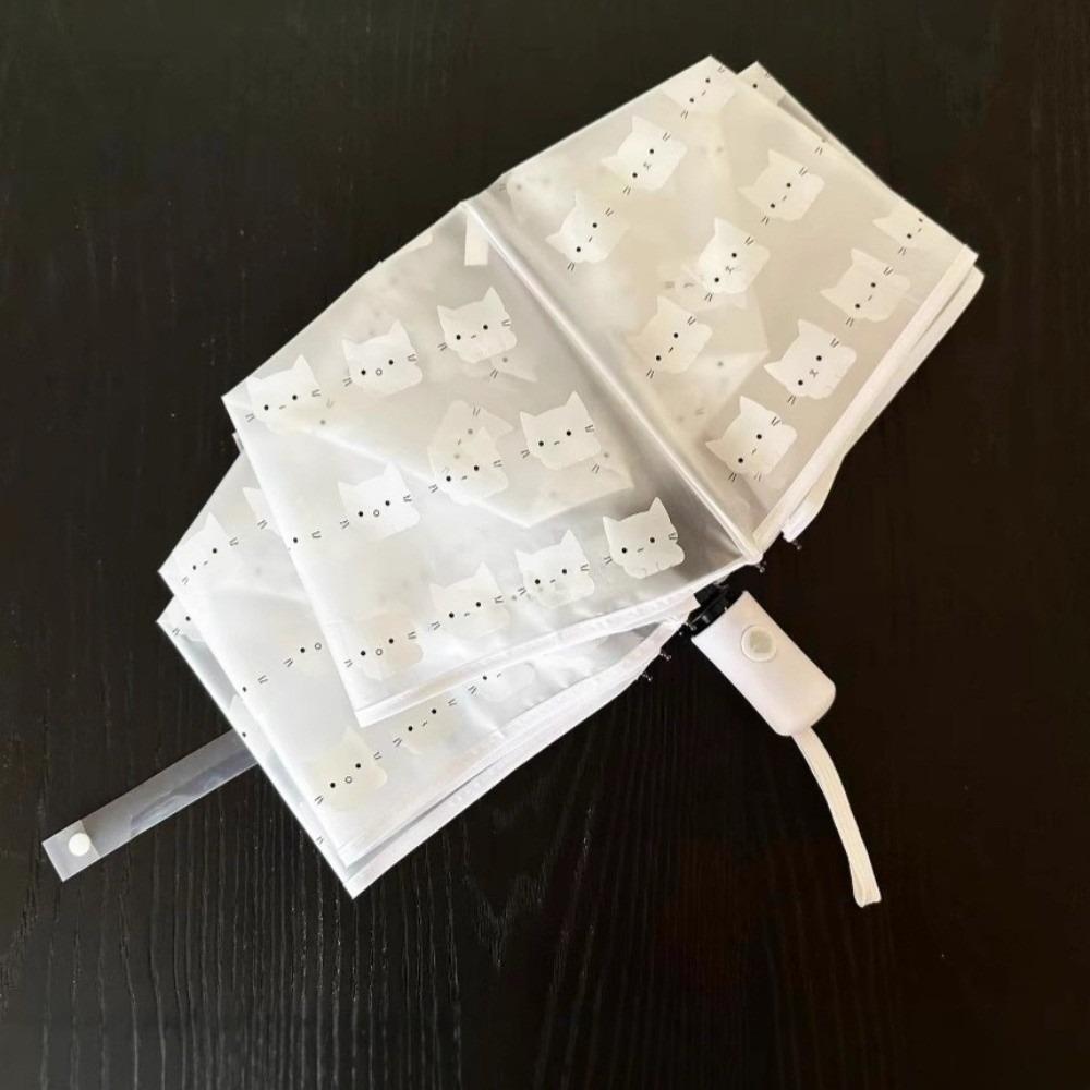 

Cartoon Cat Frosted Transparent Umbrella Folding Design Fully Automatic Umbrella Girl Fully automatic